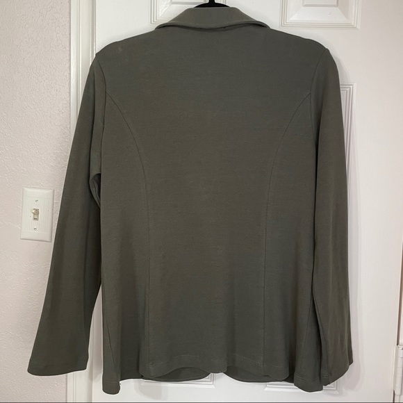 Women's Cotton Button Blazer Jacket - Picture 3 of 8